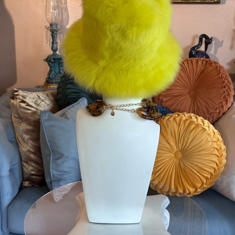 Eila Hat in Toscana shearling by Onar Studios Greece. Neon 90’s Bucket Hat - Picture 5 of 8